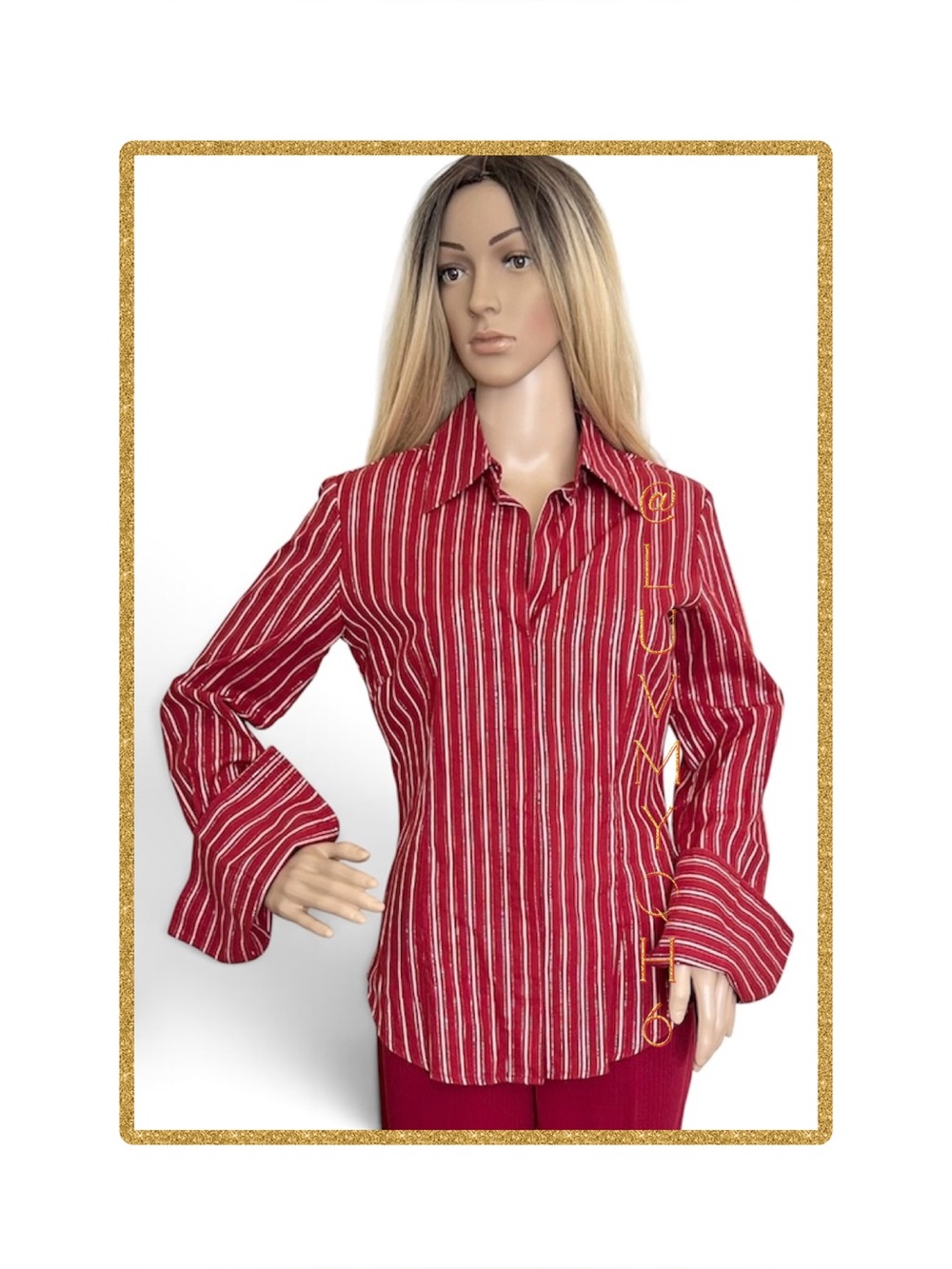 Moda International Red Stripe Blouse